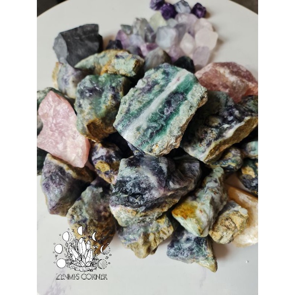 Đá Flourite ( Huỳnh Thạch ) Thô Xanh Tím