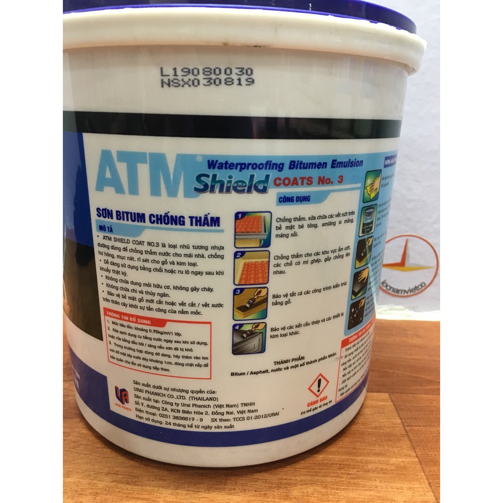 Sơn chống thấm Bitum ATM Shield Coat 3,5 kg