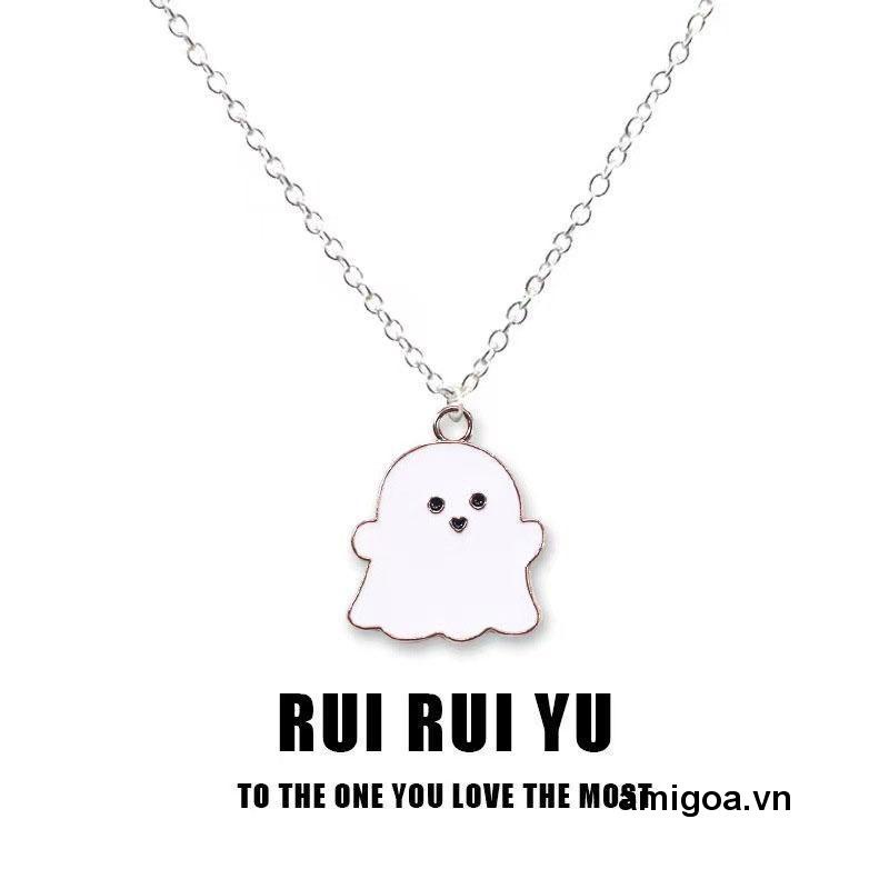 ✨✨Dây chuyền hợp kim mặt hình con ma hoạt hình màu trắng đen dễ thương dành cho cặp đôi