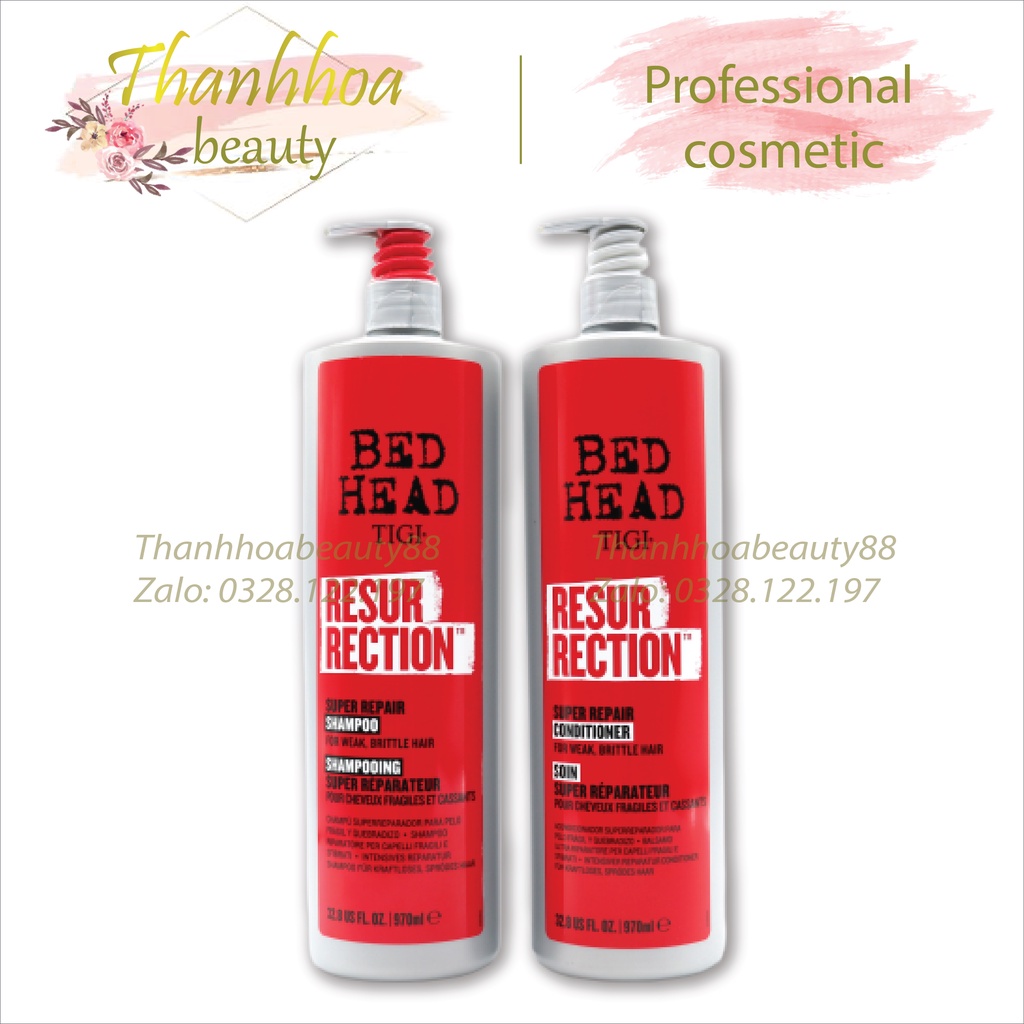 Cặp Dầu Gội Tigi Đỏ Cho Tóc Hư Tổn Cấp Độ 3 - 750ml - Chính Hãng