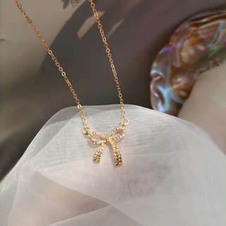 Dây Chuyền, Vòng Cổ Nữ Dáng Mảnh Mặt Nơ Hàn Quốc_ALANA OFFICIAL