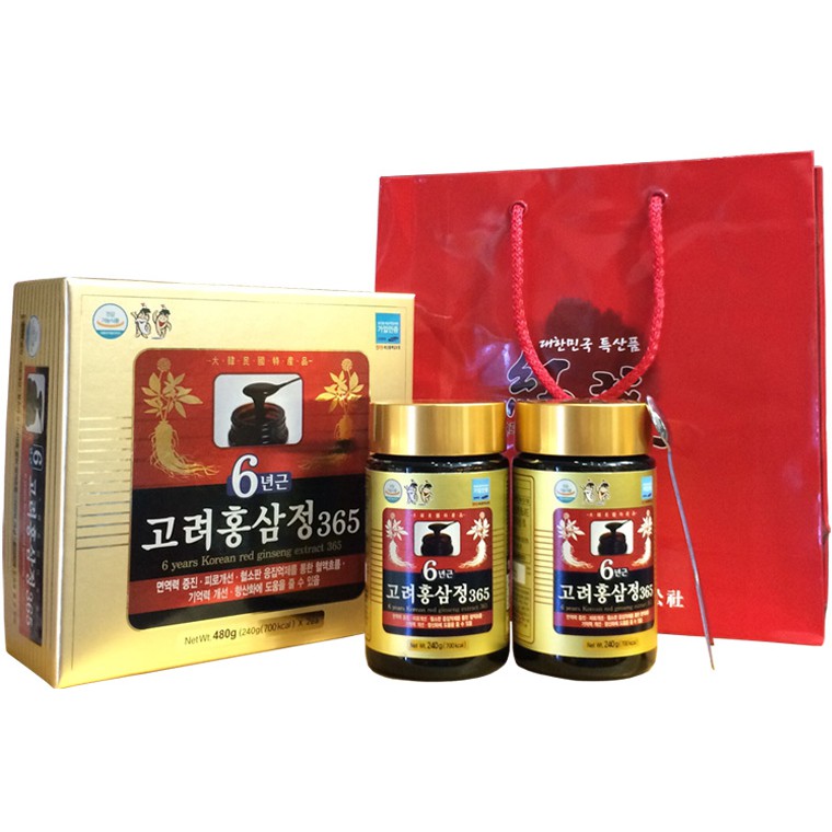 Cao Hồng Sâm Hàn Quốc Korean Red Ginseng Extract Gold, Cao Hồng Sâm Hộp 2 lọ x 240g