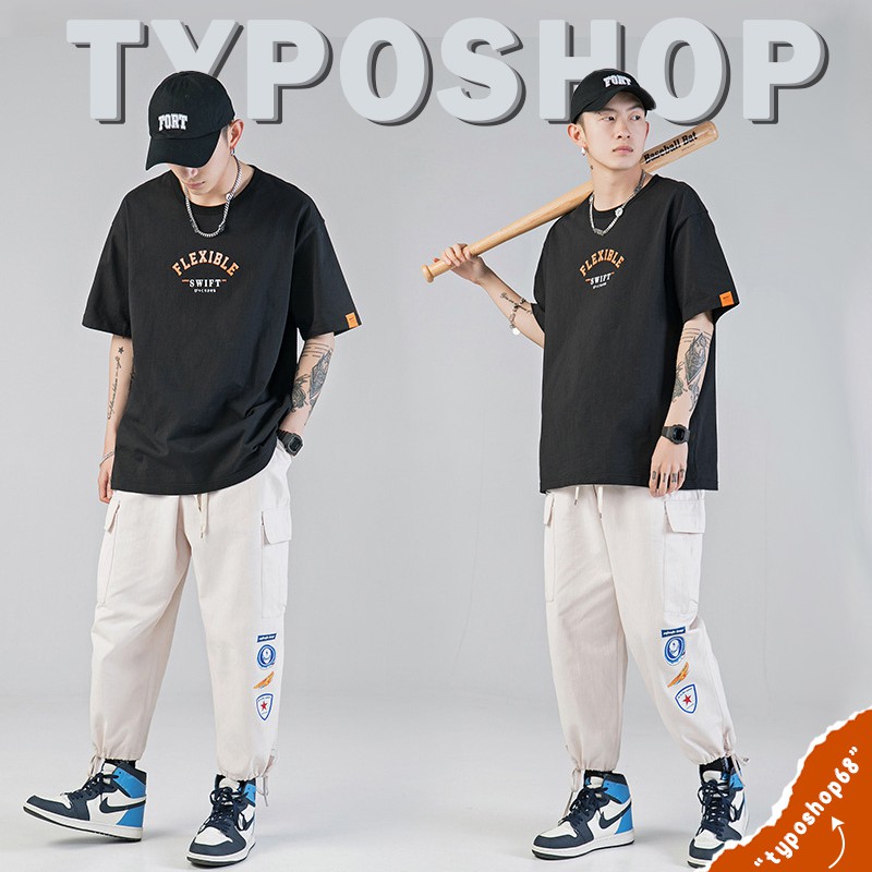 Áo thun unisex - Áo phông tay lỡ, form rộng, dáng unisex, hình in flexible TYPO shop | BigBuy360 - bigbuy360.vn