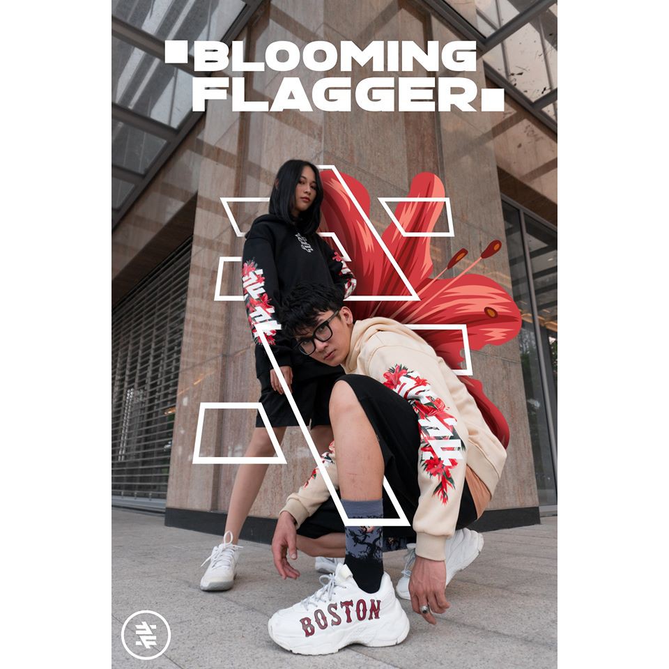 Áo hoodie nỉ bông có mũ Flagger Blooming UNISEX - YÊU LÀ ĐỦ | BigBuy360 - bigbuy360.vn