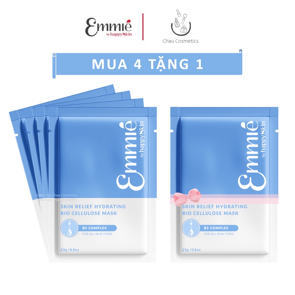 Mặt nạ sinh học phục hồi da B5 Complex Skin Relief Hydrating Bio Cellulose Mask Emmié by Happy Skin Emmie