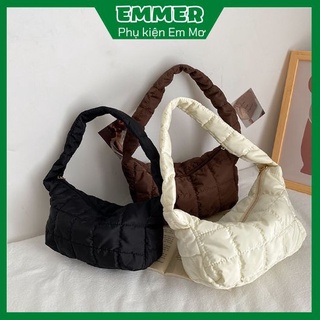 Túi vải phao đeo vai, quai xách, túi vải hot trend phong cách ulzzang Emmer
