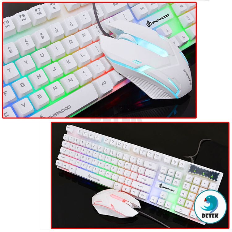 Bộ bàn phím và chuột giả cơ SHIPADOO Master D280 có đèn LED 7 màu cực đẹp