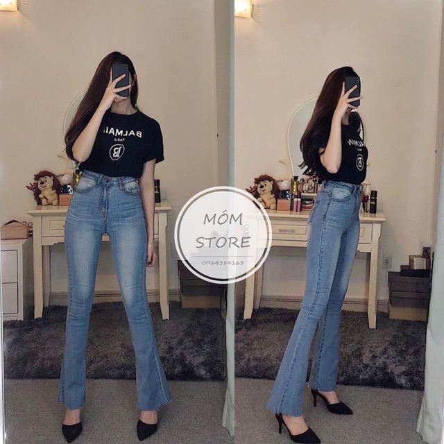 Quần Jeans Ống Loe Lai Cắt - Quần Bò Loe Xuất Xịn | BigBuy360 - bigbuy360.vn