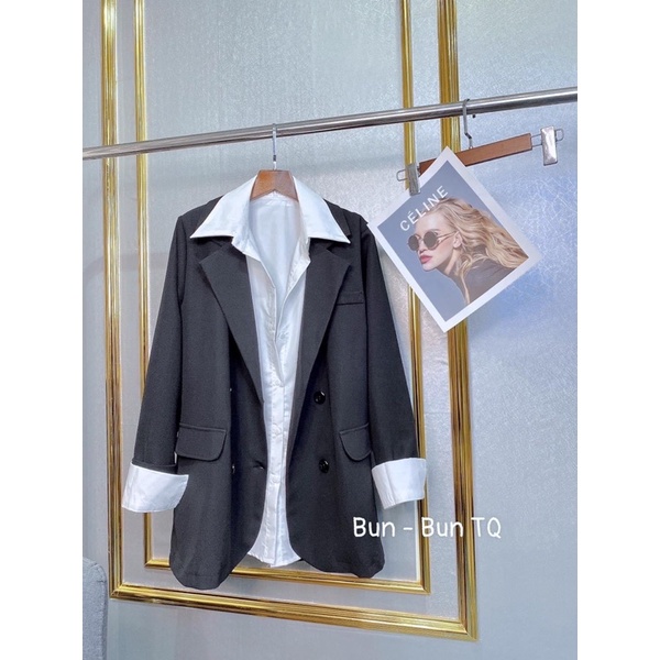 Set áo vest blazer + áo sơmi