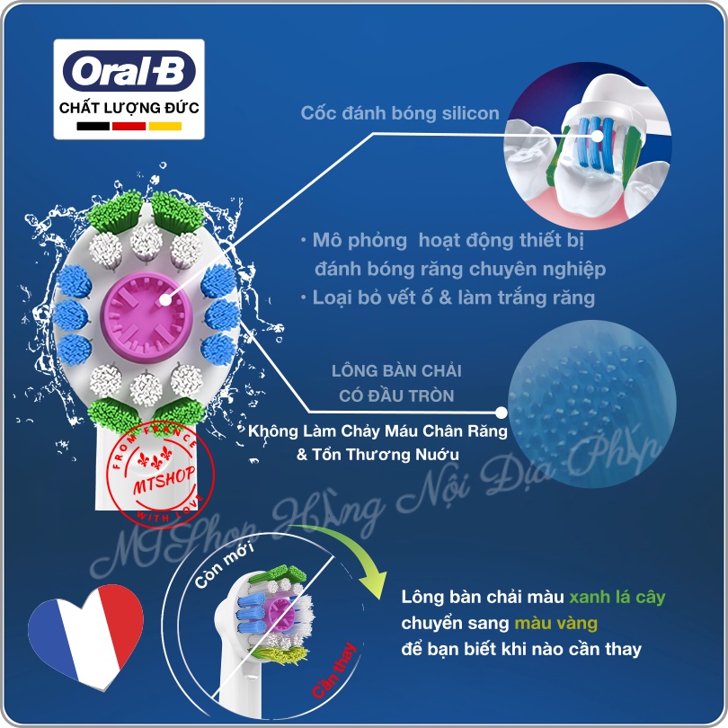 Bàn Chải Điện Oral-B Pro 700, Làm Sạch Sâu, Bảo Vệ Nướu, Cảm Biến Áp Lực, Chống Nước