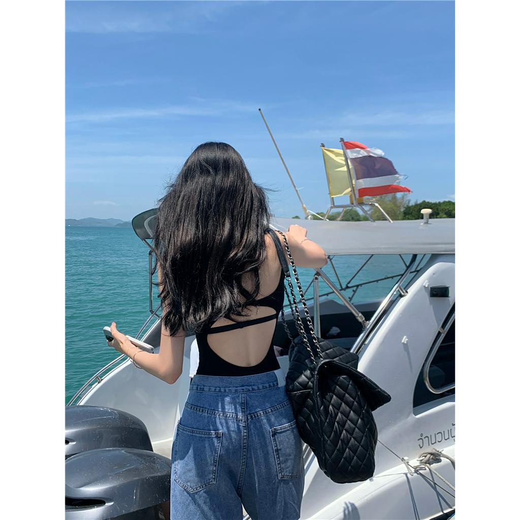 Cocory vn Áo Tank Top Hở Lưng Thời Trang Mùa Hè Quyến Rũ Cho Nữ