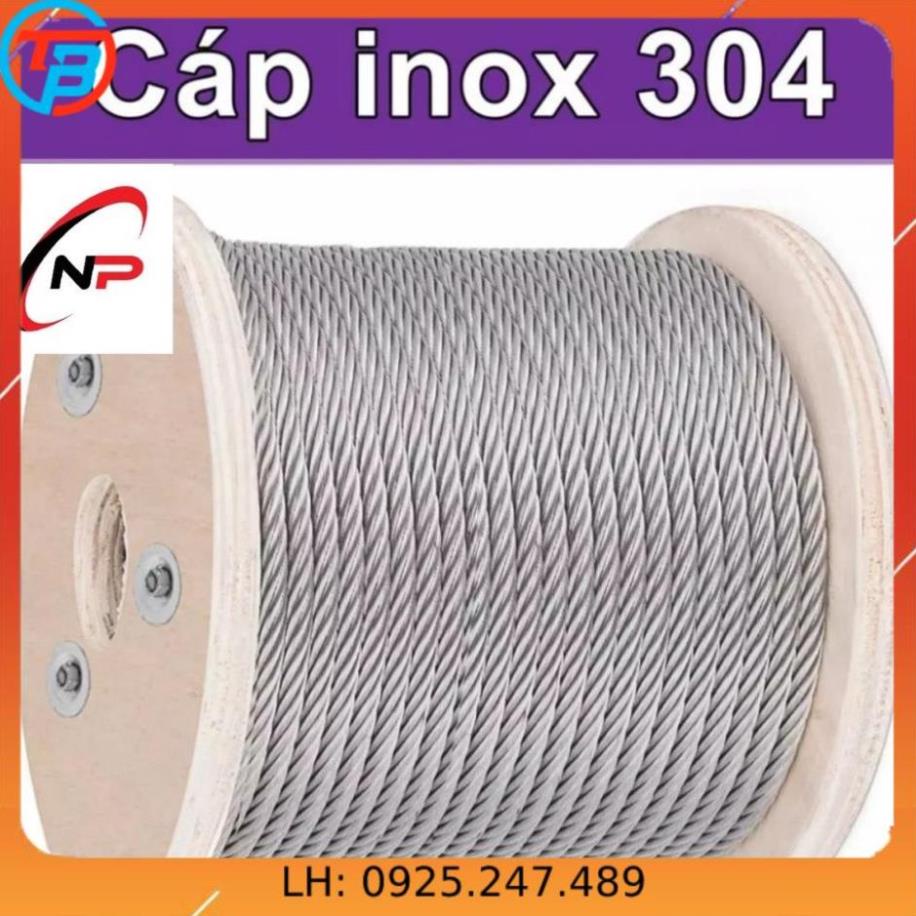 Dây Cáp Inox 304 2mm loại tốt chống rỉ sét,ăn mòn.làm dây phơi quần áo,trang trí nhà cửa...Size 10met 20met 30met 40met.