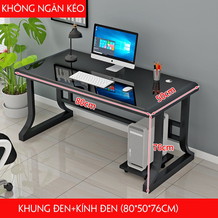 [Sẵn Hàng] Bàn kính cường lực, Bàn làm việc mặt kính, Bàn chơi game, khung hợp kim thép