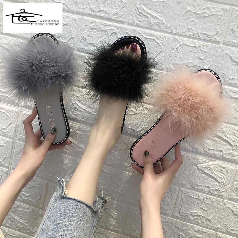 Dép Lông Vũ Hở Ngón Chống Trượt Thời Trang Mùa Hè Mới~2022
