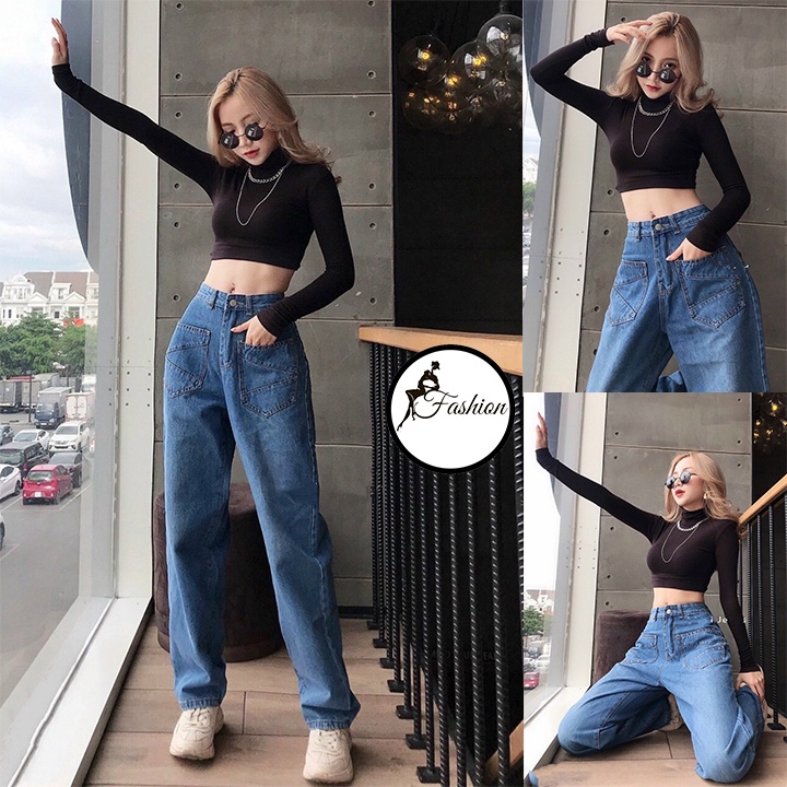 Áo Croptop Cổ Lọ Nữ Tay Dài Dưới 80Kg BìgSize Cổ Cao 5 Phân "CROP CL"