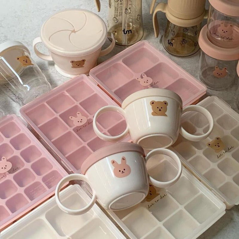 Bát Ăn Dặm Có Nắp Đậy Và Ống Hút Tiện Dụng Cho Trẻ Em