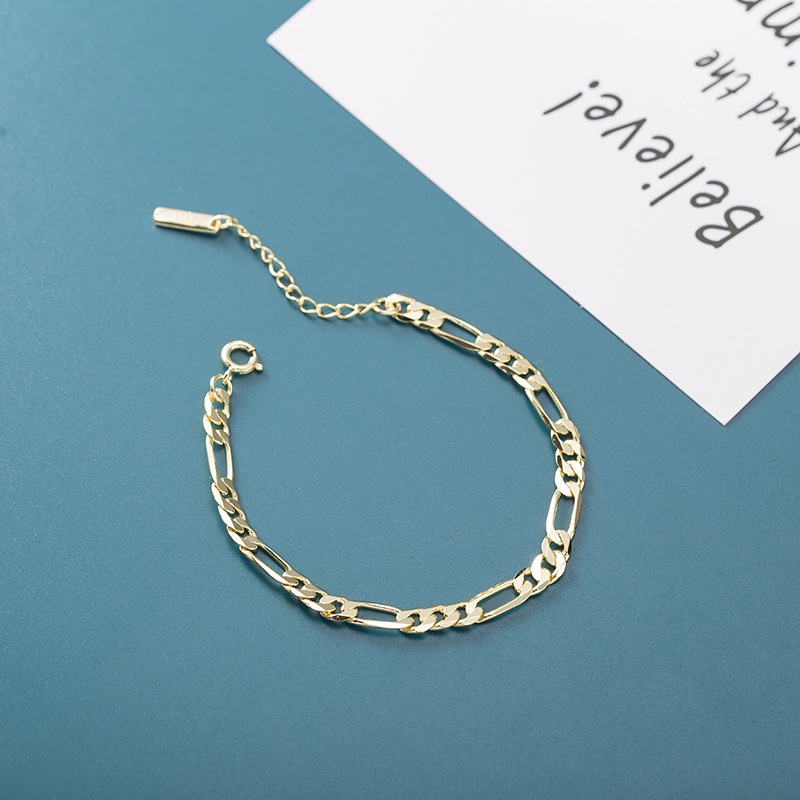 Vòng tay dây xích Pure Cube bằng bạc dày dặn thiết kế nhỏ phong cách đơn giản tinh tế cho nữ
