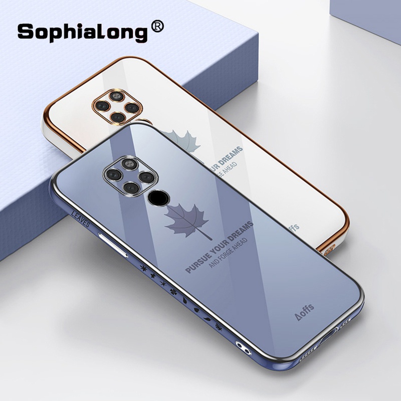 Ốp Điện Thoại Họa Tiết Lá Phong Lấp Lánh Cho Huawei Mate 20 Pro X