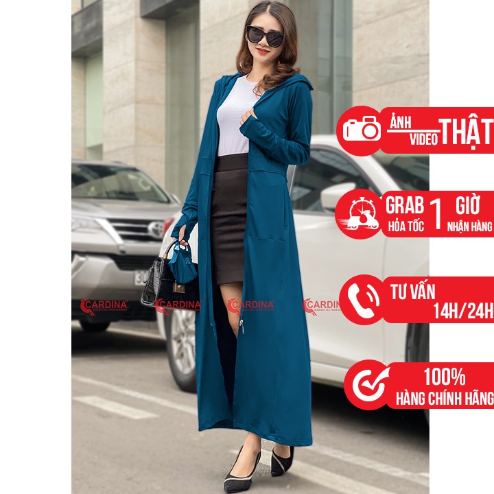 Áo choàng chống nắng Cardina. Chất thun lạnh 2 lớp . Chống tia UV. Kháng khuẩn khử mùi
