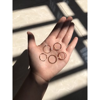 set 5c nhẫn thanh mảnh phong cách Hàn Quốc