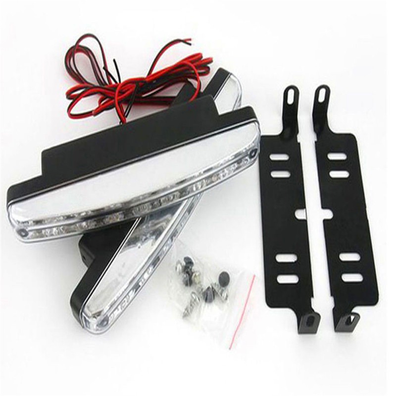 Đèn định vị ban ngày cho xe hơi có 8 bóng LED 12V