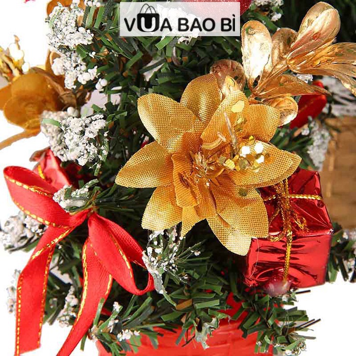 Cây thông Noel giáng sinh để bàn mini trang trí Noel kèm phụ kiện cao 20-40cm