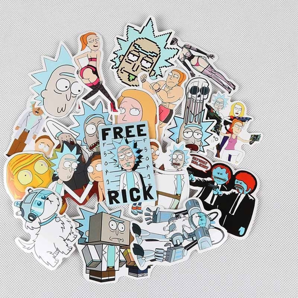 CarAcc 35Pcs/Set Rick and Morty Stickers Decals Drama DIY Decor for Snowboard Luggage