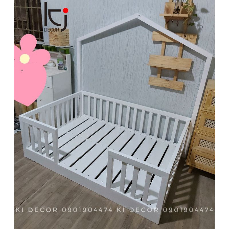 -  Giường đơn cho bé, giường hình ngôi nhà bé trai bé gái, toddler bed