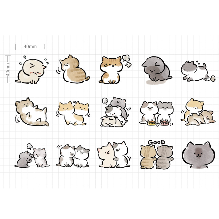 45 Miếng Dán Trang Trí Hình Mèo Dễ Thương Winzige | BigBuy360 - bigbuy360.vn