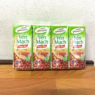 ( Mẫu mới) 1 thùng ( 48 hộp)Yến mạch & đậu đỏ Vietngucoc  hộp 180ml