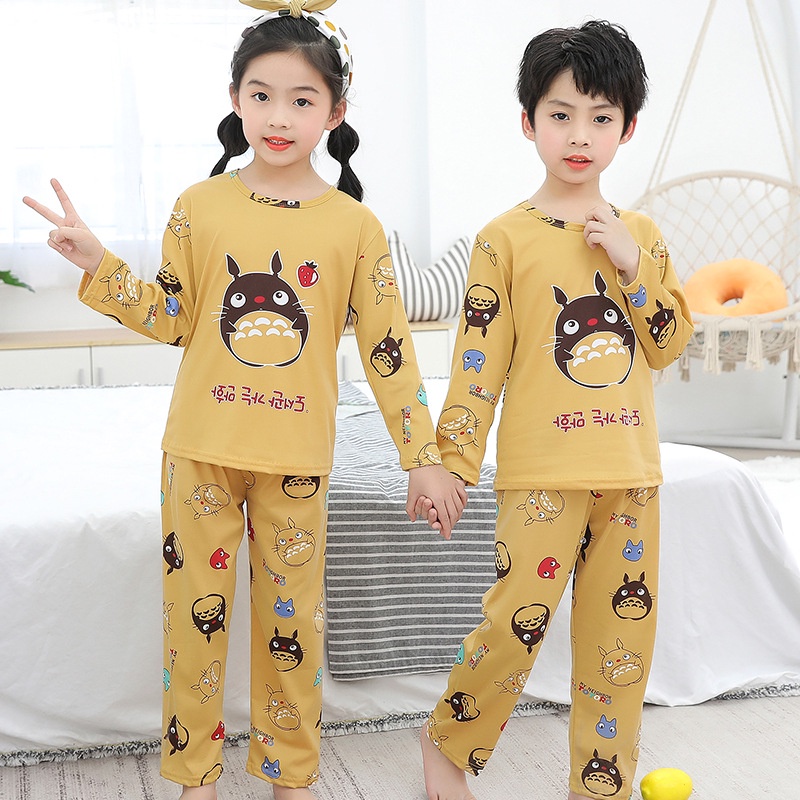 Bộ quần áo tay dài bằng vải thun in hình pikachu đáng yêu cho bé