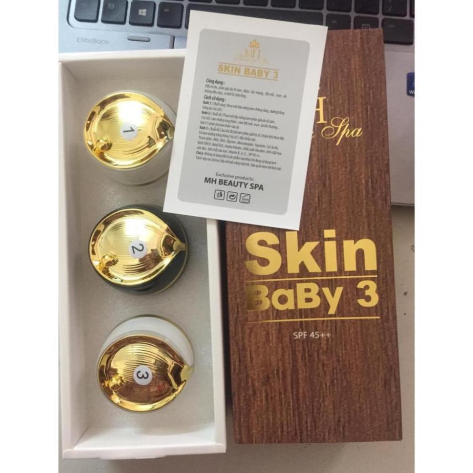 Bộ Sản Phẩm Skin baby 3, Mờ Nám Sạm, Da Trắng Hồng Tự Nhiên Và Căng Bóng Mh Beauty Spa