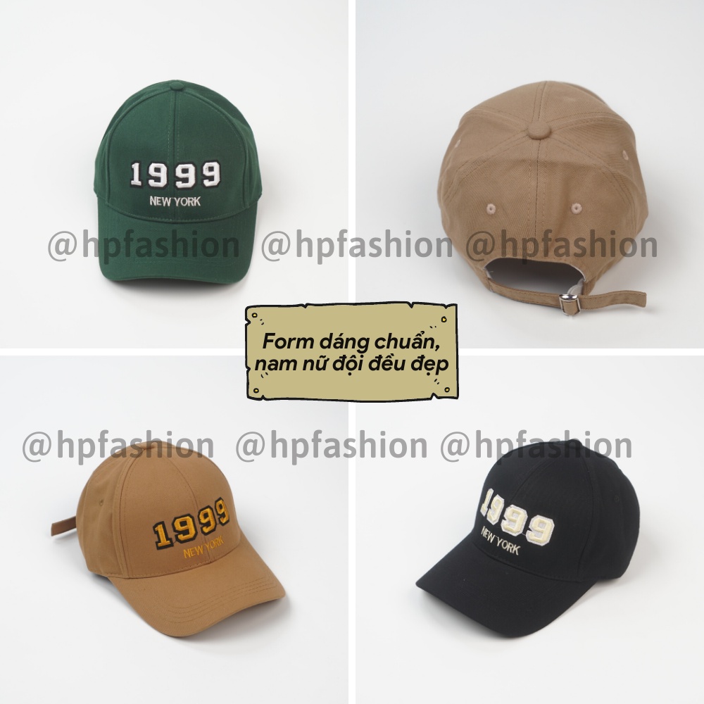 Mũ lưỡi trai ❤️ Nón kết thêu hình chữ 1999 chất kaki cao cấp form unisex nam nữ N72 - Happy Style