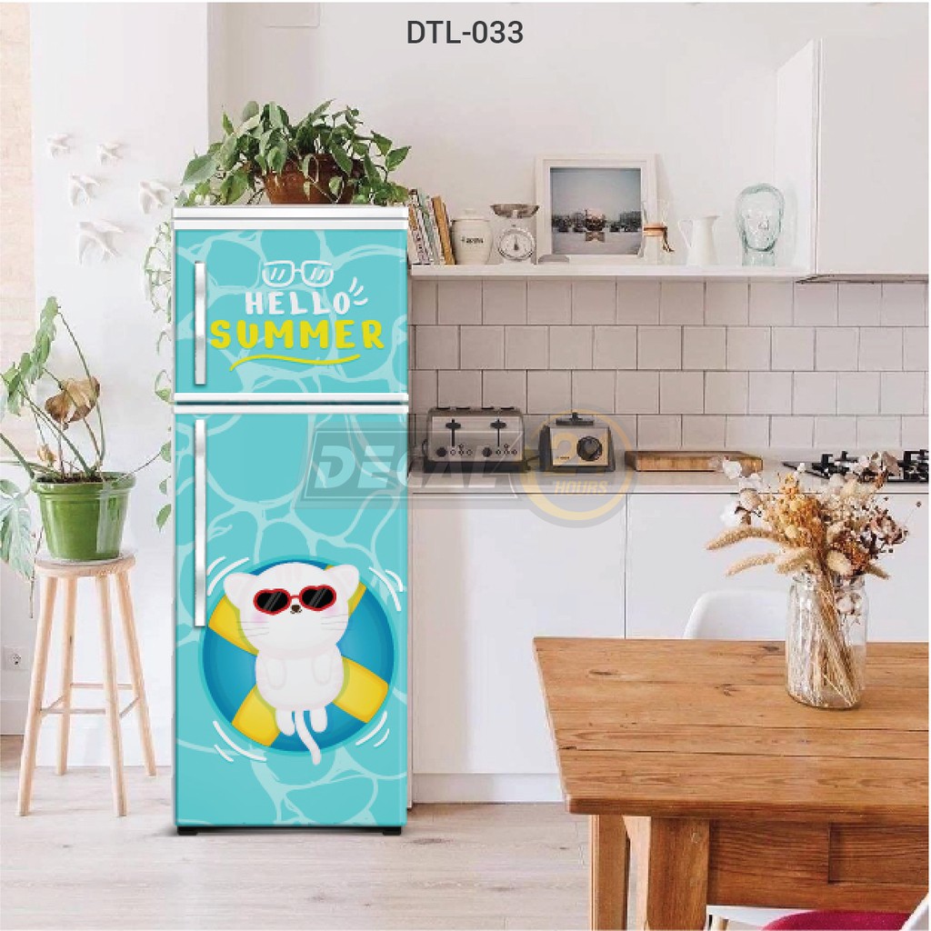 Decal dán tủ lạnh chuyên dụng siêu đẹp, Gia đình mèo Decal24h giấy dán tủ lạnh siêu bền nhiều mẫu cute - HÀNG CAO CẤP | BigBuy360 - bigbuy360.vn