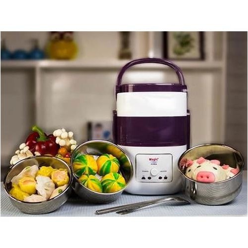 Hộp Cơm Hâm Nóng 3 Tầng Cắm Điện Inox STAR &  MAGIC KOREA A-06 Cặp Lồng Cơm 3 Tầng Ủ Cơm Tự Động  bảo hành 12 tháng | BigBuy360 - bigbuy360.vn