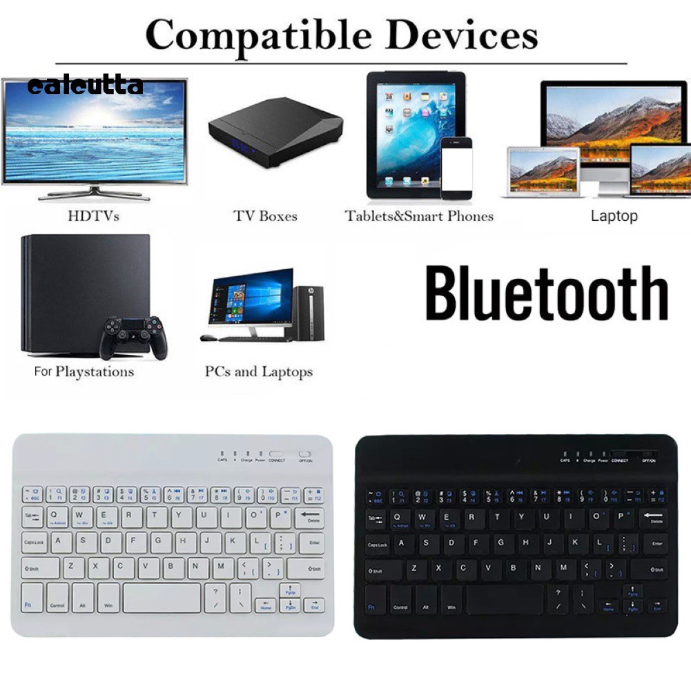 ✡COD✡7/10inch Mini Slim Wireless Bluetooth Keyboard Keypad for Phone Tablet Laptop