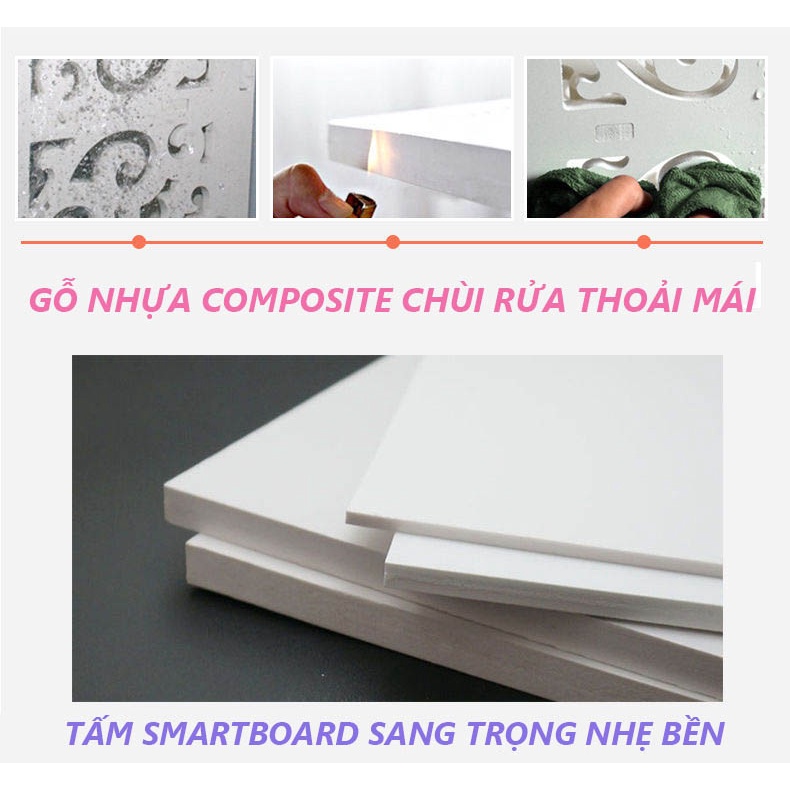 Kệ mỹ phẩm, tủ đựng mỹ phẩm, kệ trang điểm VHM1-3 bằng gỗ Smartboard màu trắng sang trọng