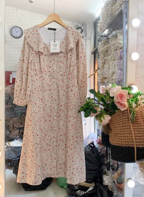 [VIDEO HÌNH THẬT] Đầm dài - Váy hoa nhí dáng dài, thắt nơ eo - 064 | BigBuy360 - bigbuy360.vn