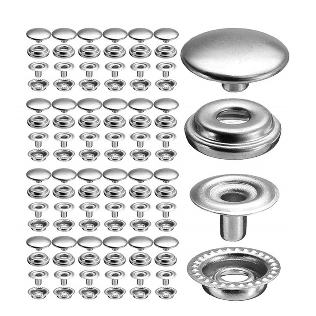 Bộ 100 nút bấm bằng thép không gỉ chất lượng