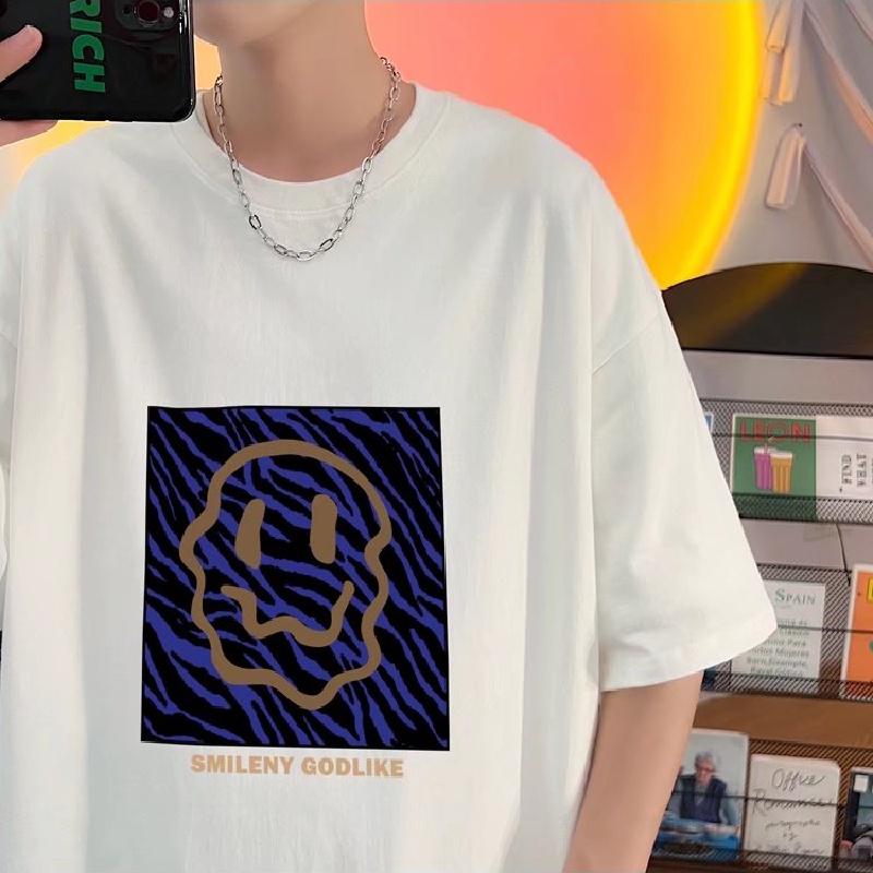 Áo Thun Tay Ngắn Dáng Rộng In Họa Tiết Hoạt Hình Phong Cách Hip Hop Hàn Quốc Thời Trang Mùa Hè Cho Nam Size M-8XL