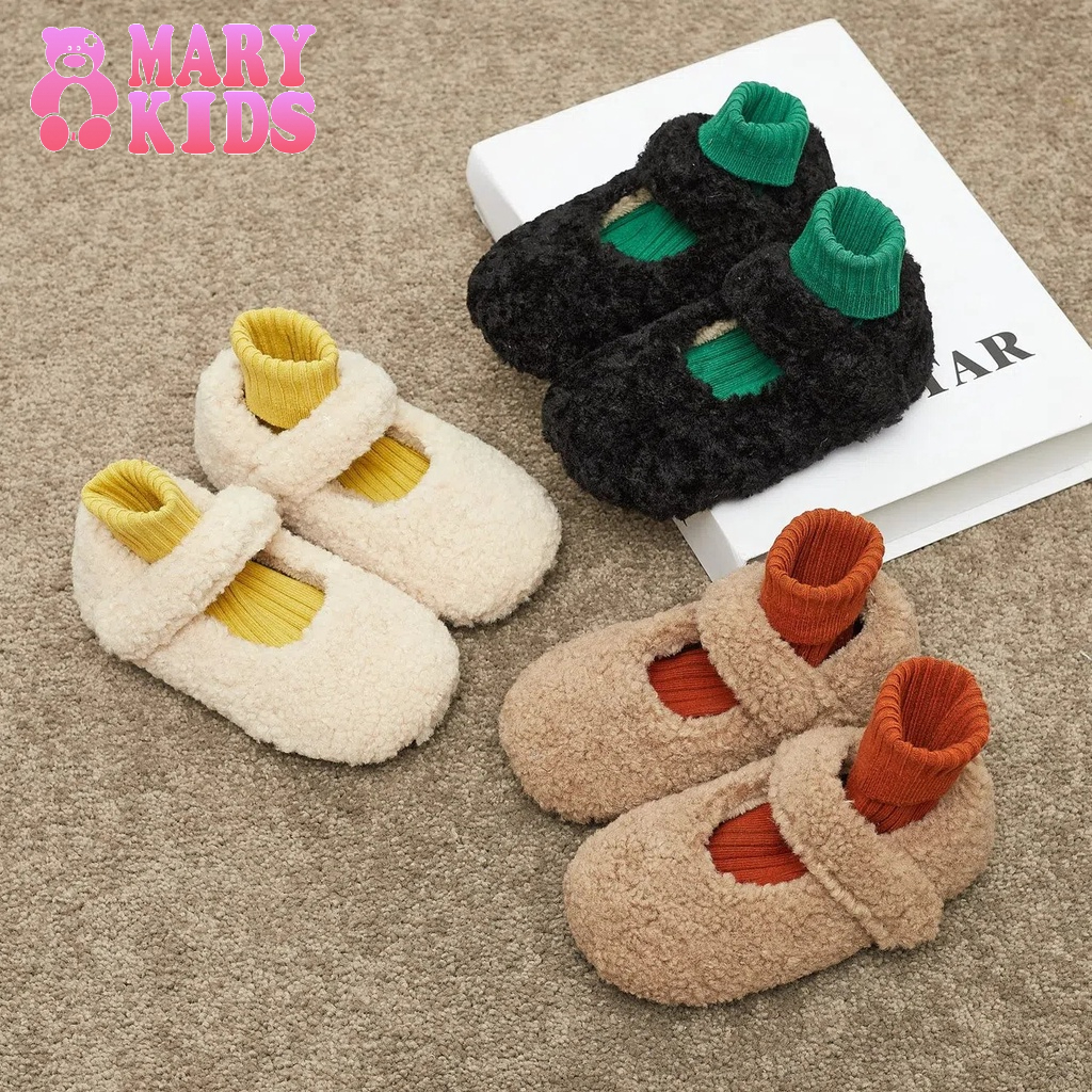 Giày Lông Giày Búp Bê Đệm Bông Thời Trang Thu Đông 2022 Cho Bé Gái