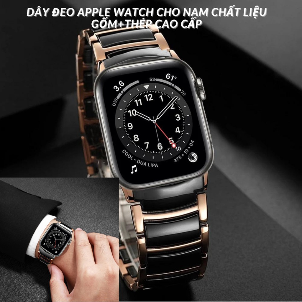 Dây đồng hồ Apple Watch sang trọng cho nam giới hợp kim thép không gỉ series 6/5/4/3/2/1 38mm/ 40mm / 42mm/ 44mm