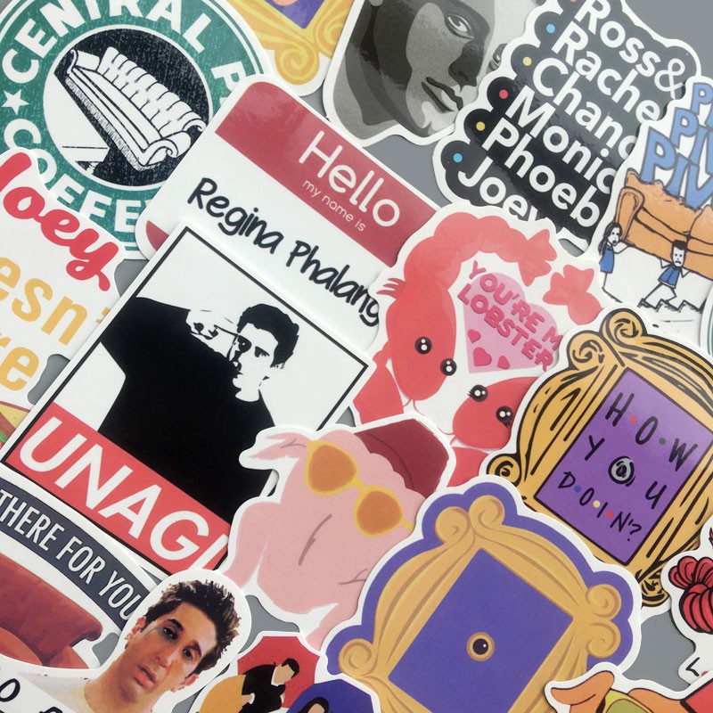 Bộ 34 Miếng Dán Trang Trí Chống Thấm Nước Họa Tiết TV Mỹ