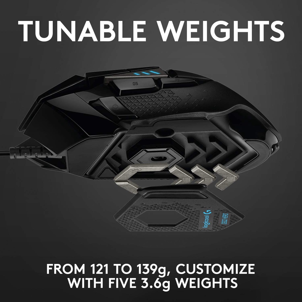 Chuột Gaming Logitech G502 12000DPI, 11 NúT BấM