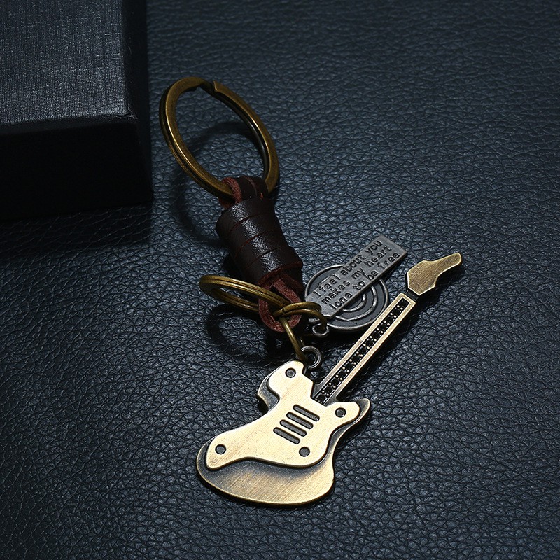 Móc Chìa Khóa Hình Đàn Guitar Bằng Hợp Kim Phong Cách Retro Mới
