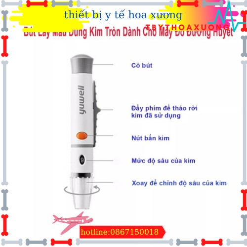 Máy Đo Đường Huyết Yuwell 710 Kèm 10 que và 10 Kim Bảo Hành Trọn Đời