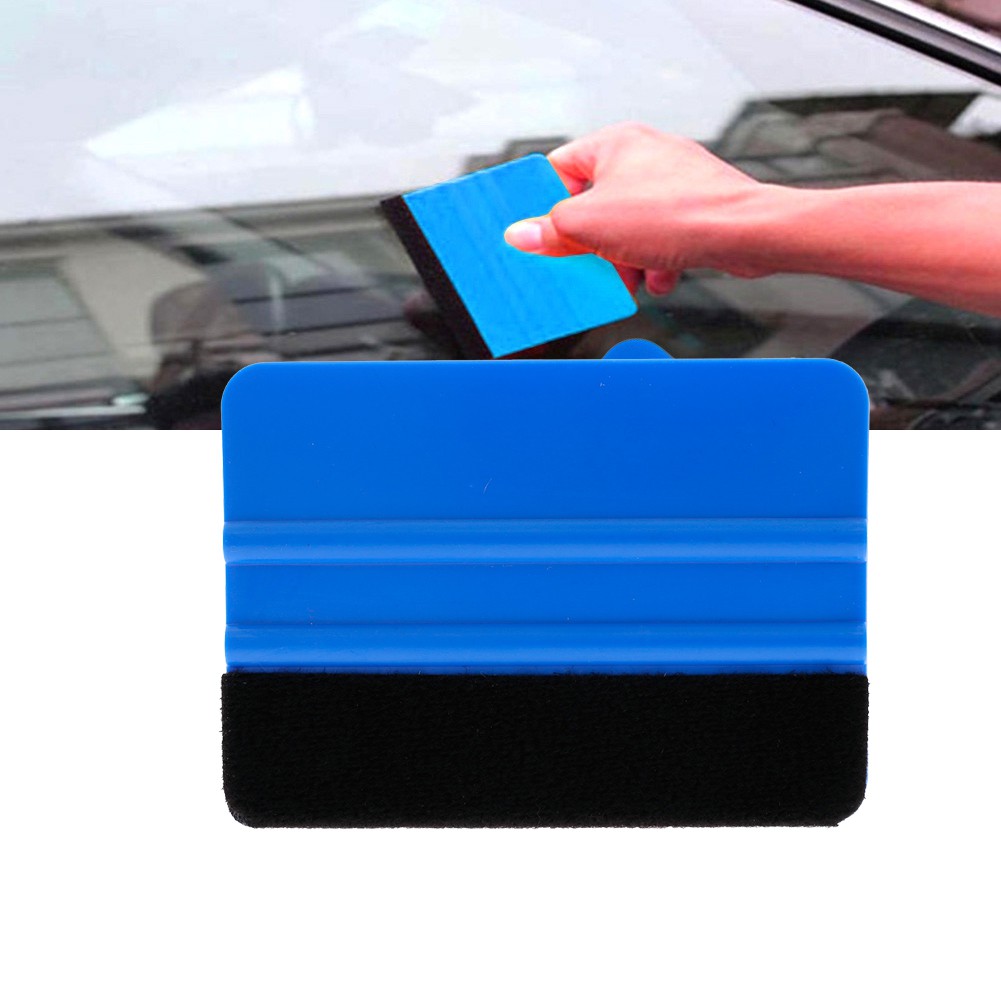 Dụng cụ vét giấy dán xe hơi vinyl viền nỉ màu xanh dương