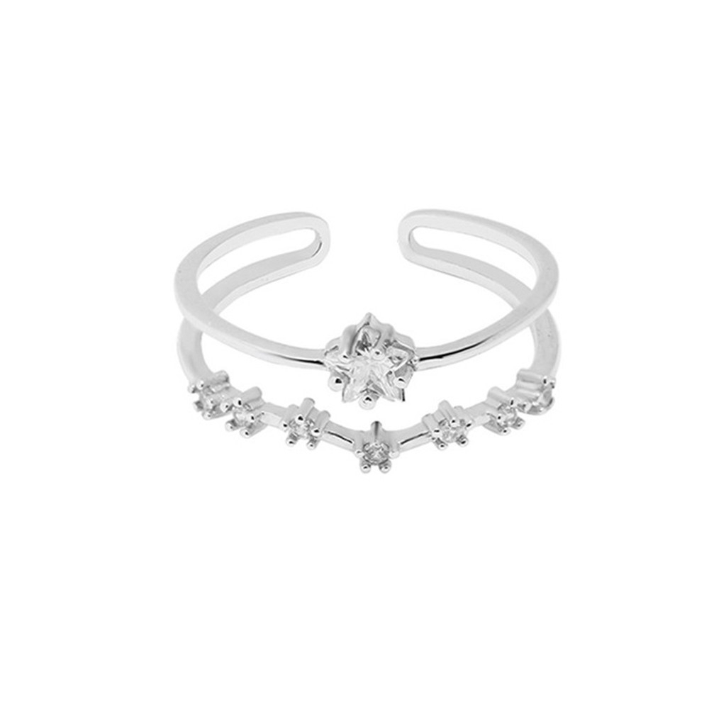 Nhẫn 2 tầng họa tiết ngôi sao xinh xắn thời trang dành cho đám cưới