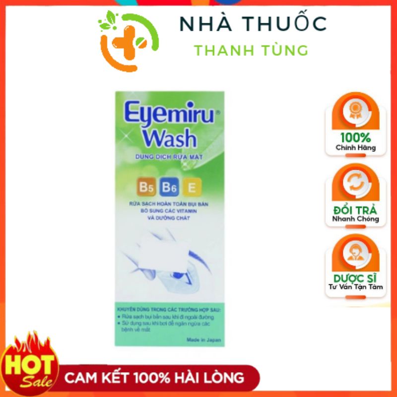 Nước rửa mắt Eyemiru wash lọ 500ml bổ sung vitamin- Dung dịch rửa mắt Eyemiru wash chính hãng