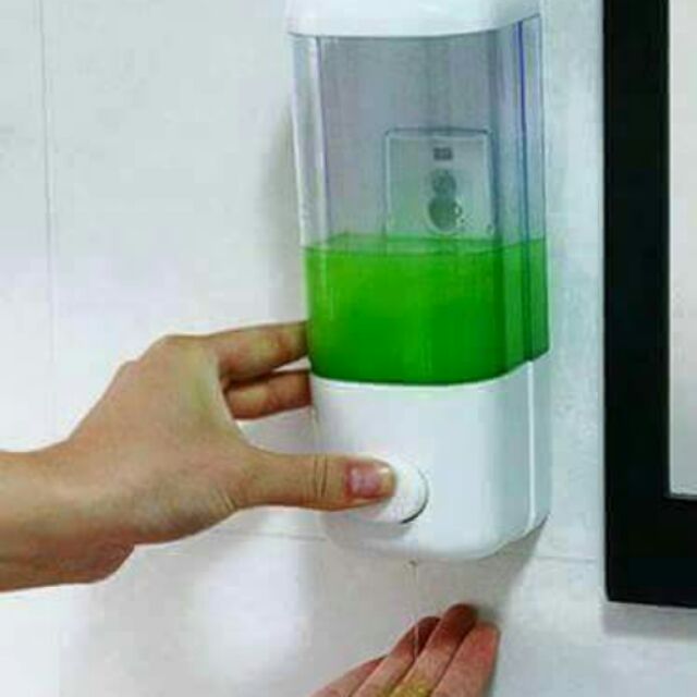 Hộp đựng nước rửa tay sữa tắm, rửa chén dính tường bấm nút tự động 1 ngăn thông minh